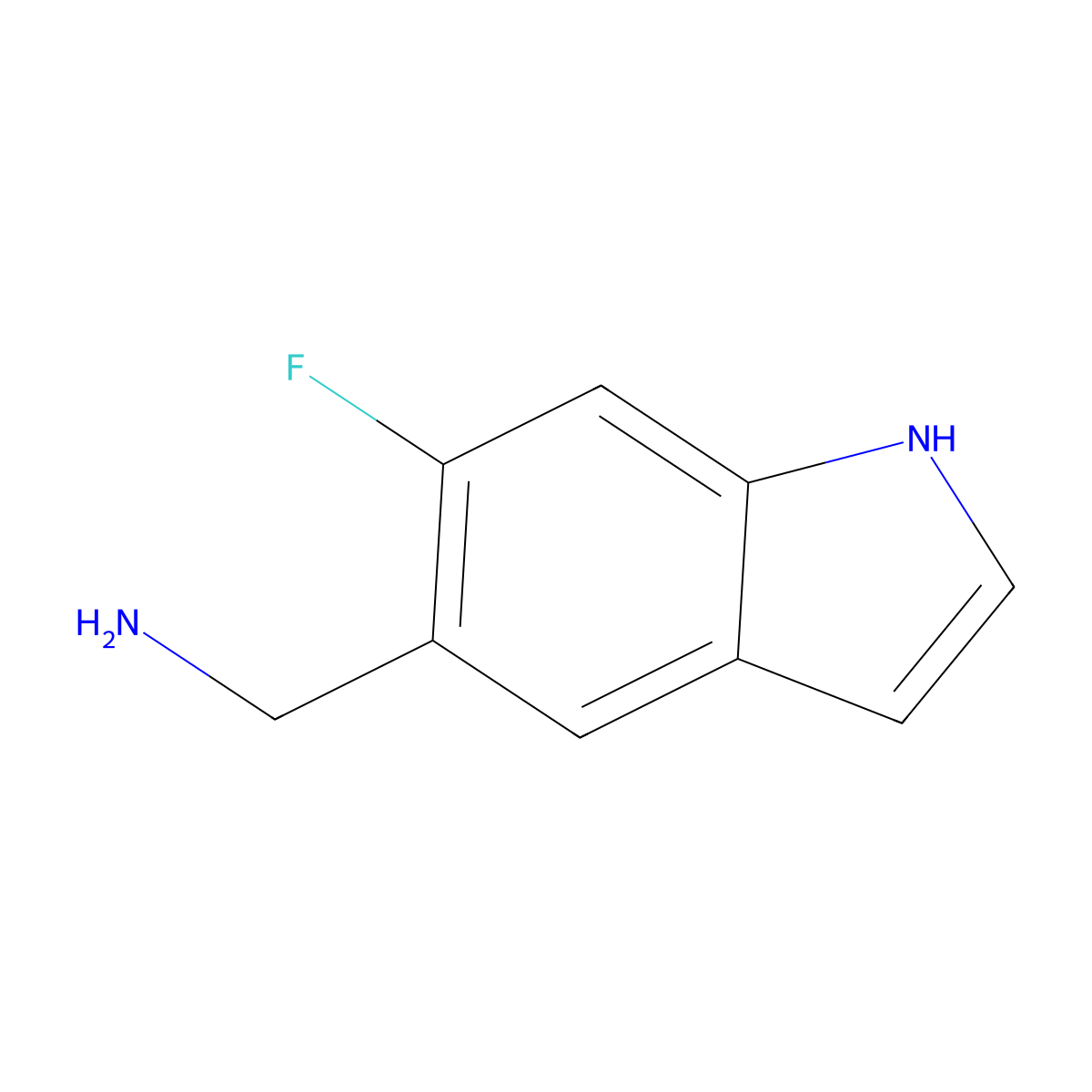 (6-fluoro-1H-indol-5-yl)methanamine molecular structure, CAS 1369341-85-4
