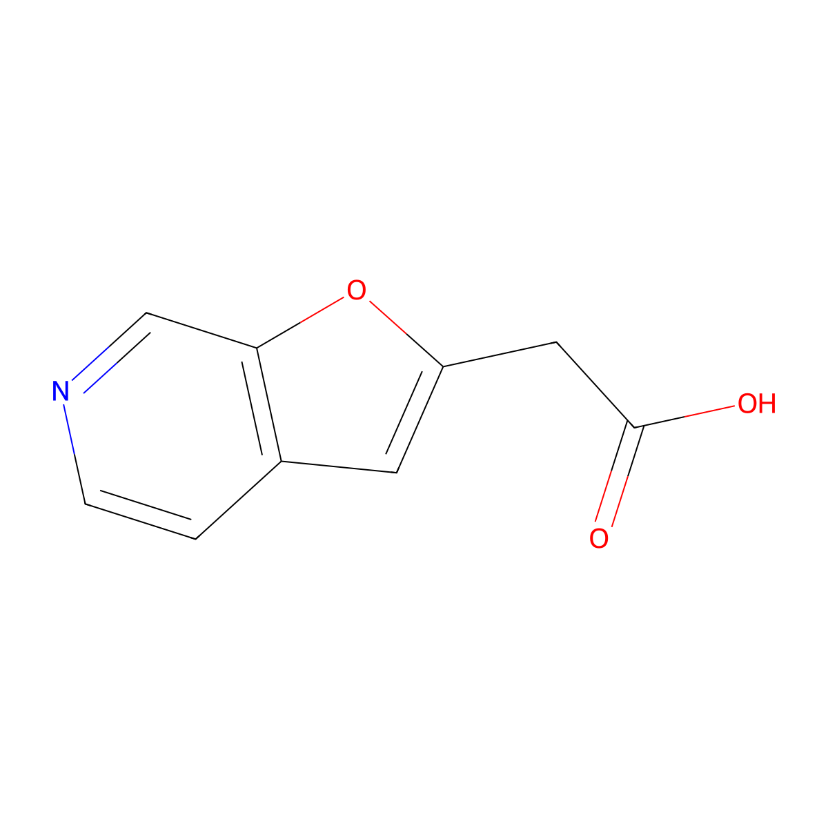 2-{Furo[2,3-c]pyridin-2-yl}acetic acid molecular structure, CAS 1369342-24-4