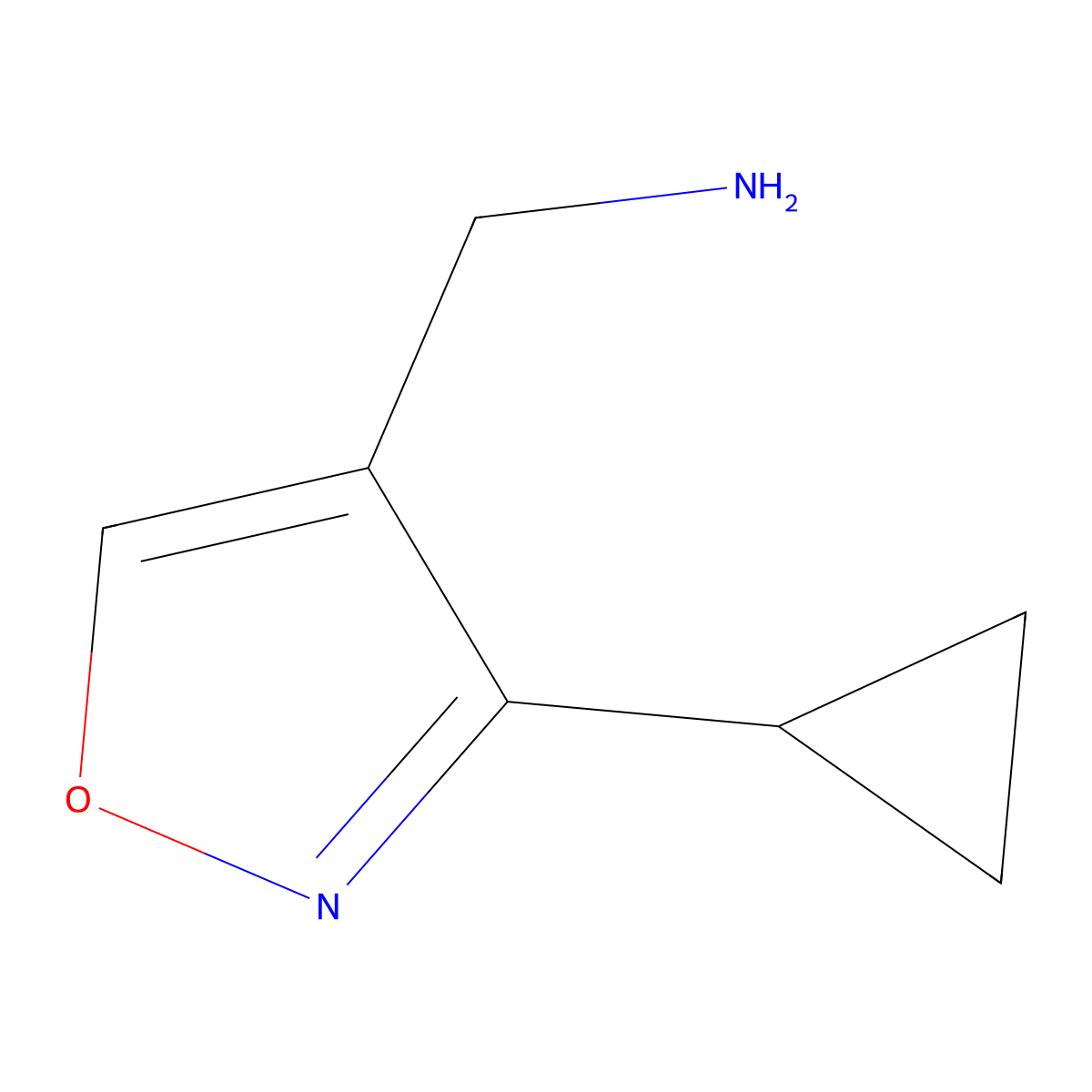1-(3-Cyclopropyl-1,2-oxazol-4-yl)methanamine molecular structure, CAS 1369345-61-8