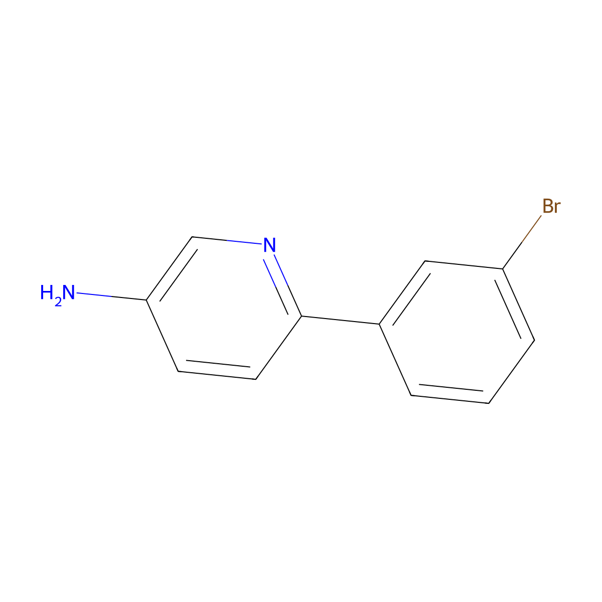 6-(3-Bromophenyl)pyridin-3-amine molecular structure, CAS 1369347-29-4