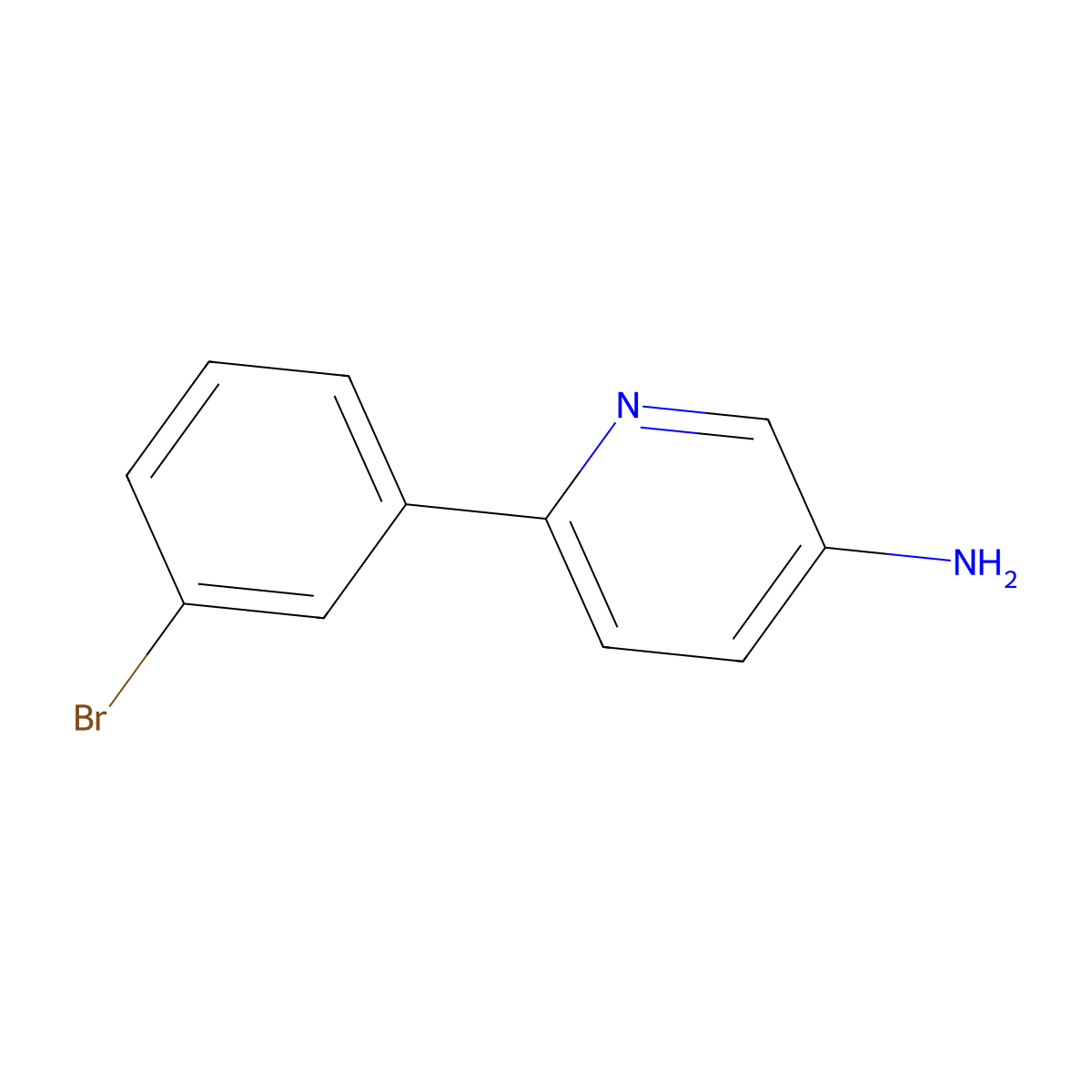 6-(3-Bromophenyl)pyridin-3-amine molecular structure, CAS 1369347-29-4