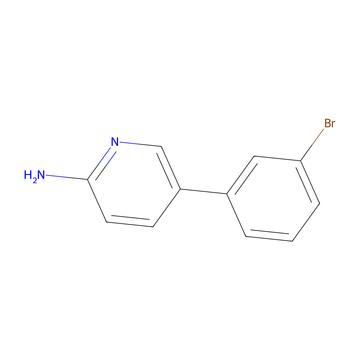 5-(3-Bromophenyl)pyridin-2-amine molecular structure, CAS 1369347-48-7