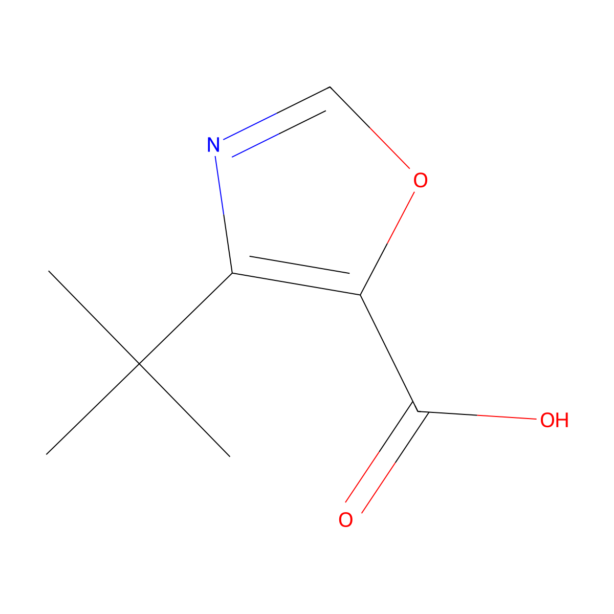 4-(Tert-butyl)oxazole-5-carboxylic acid molecular structure, CAS 1369347-50-1
