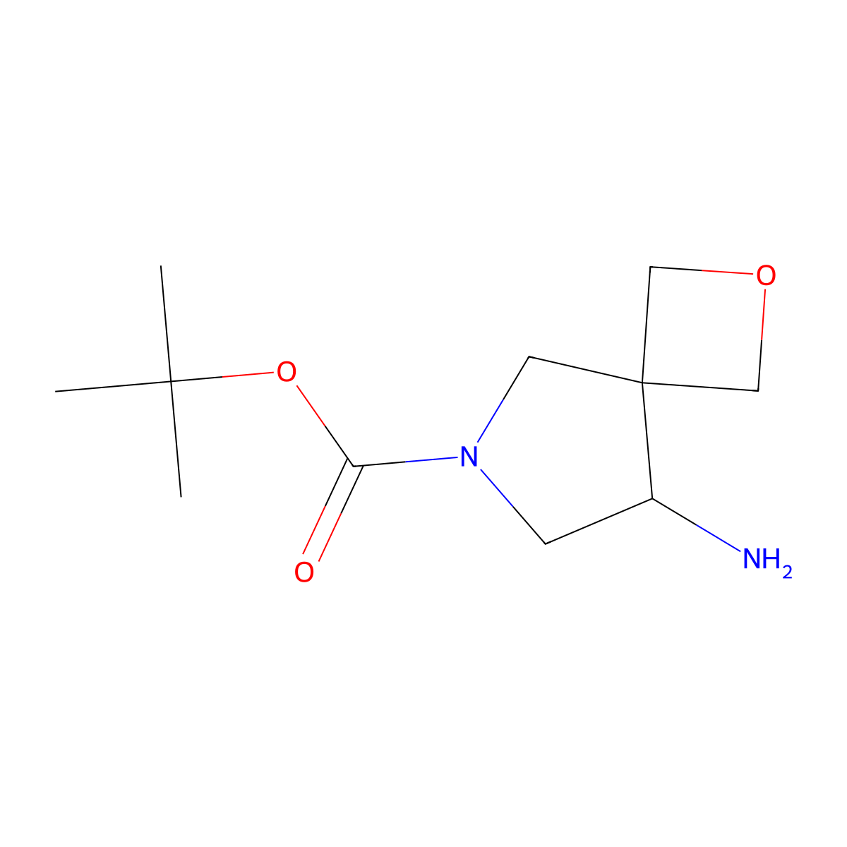 Tert-butyl 5-amino-2-oxa-7-azaspiro[3.4]octane-7-carboxylate molecular structure, CAS 1369347-56-7