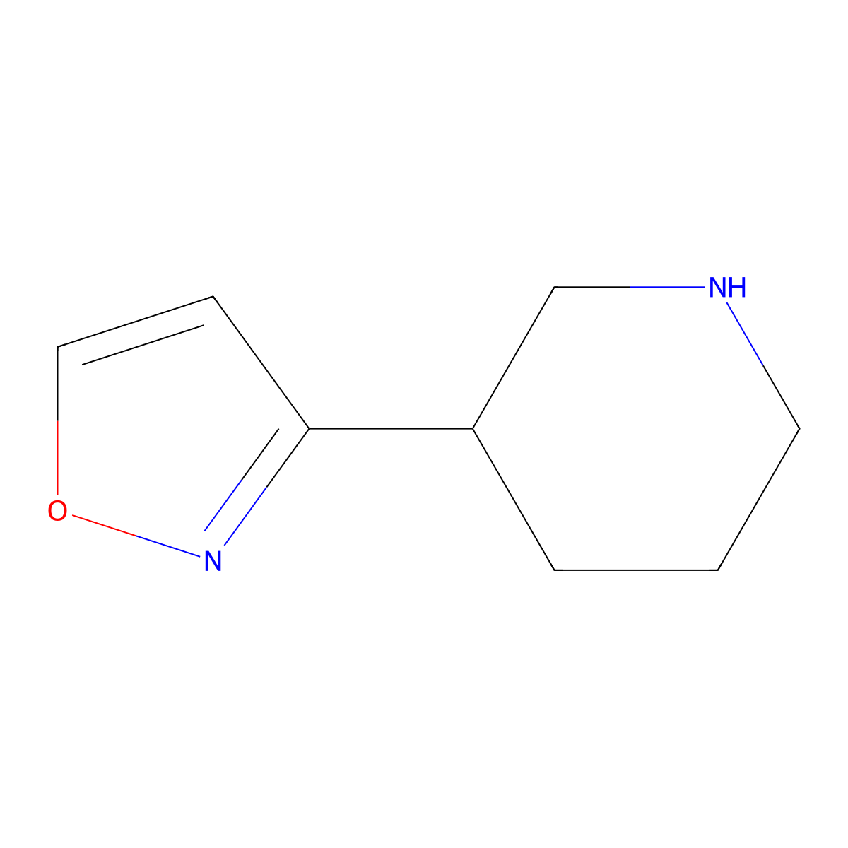 3-(1,2-Oxazol-3-yl)piperidine molecular structure, CAS 1369348-14-0
