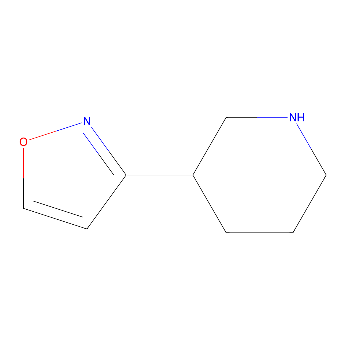 3-(1,2-Oxazol-3-yl)piperidine molecular structure, CAS 1369348-14-0