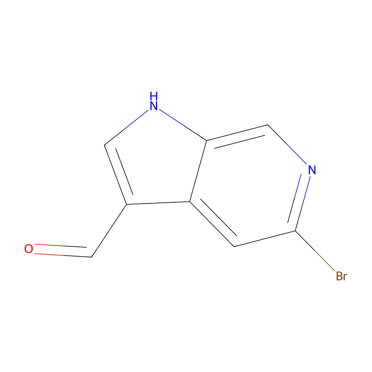 5-Bromo-1H-pyrrolo[2,3-c]pyridine-3-carbaldehyde molecular structure, CAS 1369348-93-5