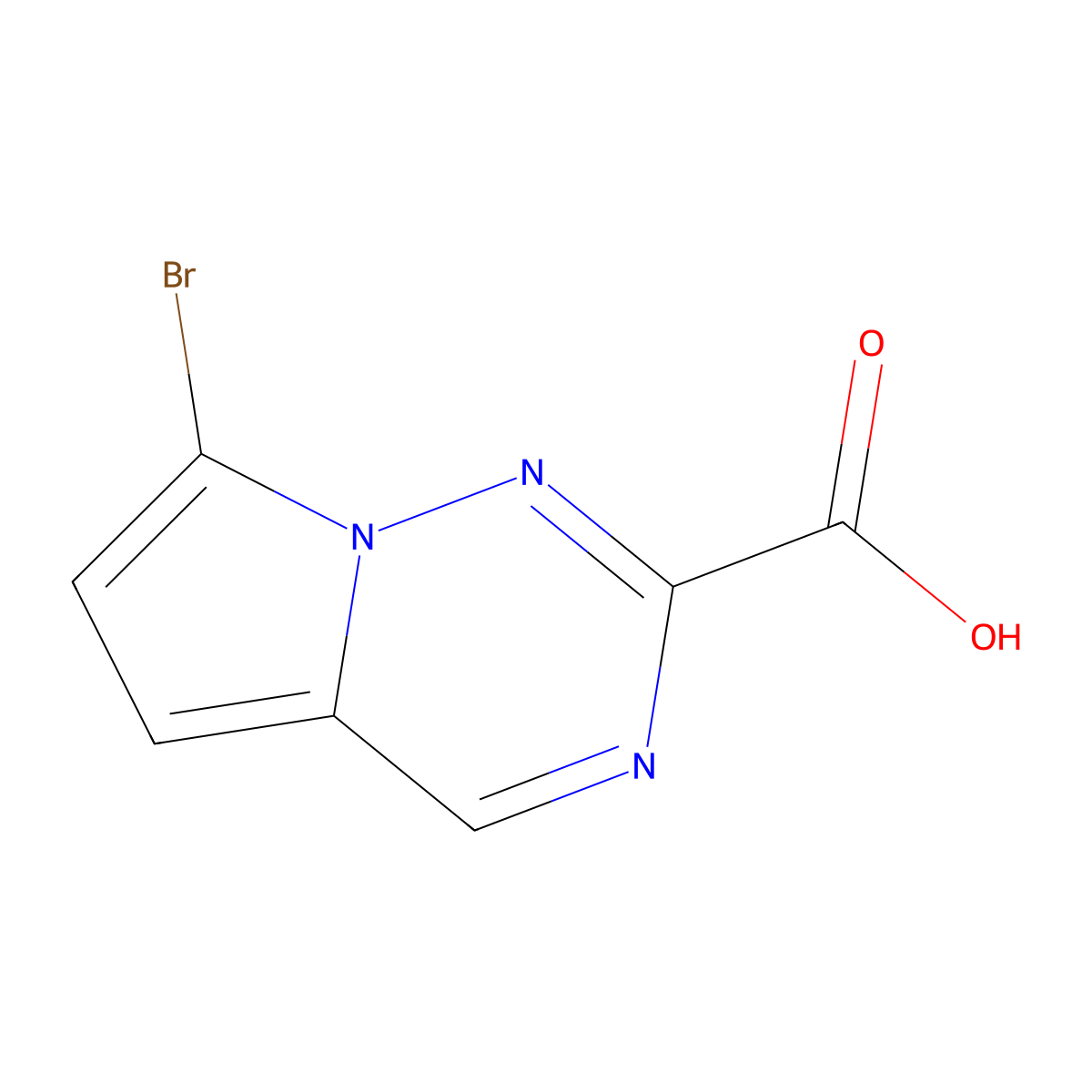 7-Bromopyrrolo[2,1-f][1,2,4]triazine-2-carboxylic acid molecular structure, CAS 1369350-59-3
