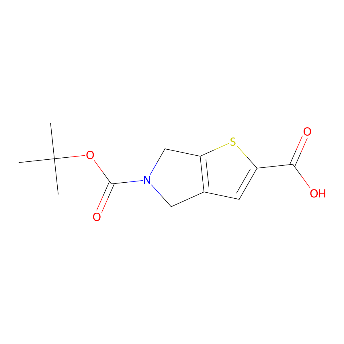 5-[(tert-butoxy)carbonyl]-4H,5H,6H-thieno[2,3-c]pyrrole-2-carboxylic acid molecular structure, CAS 1369351-45-0