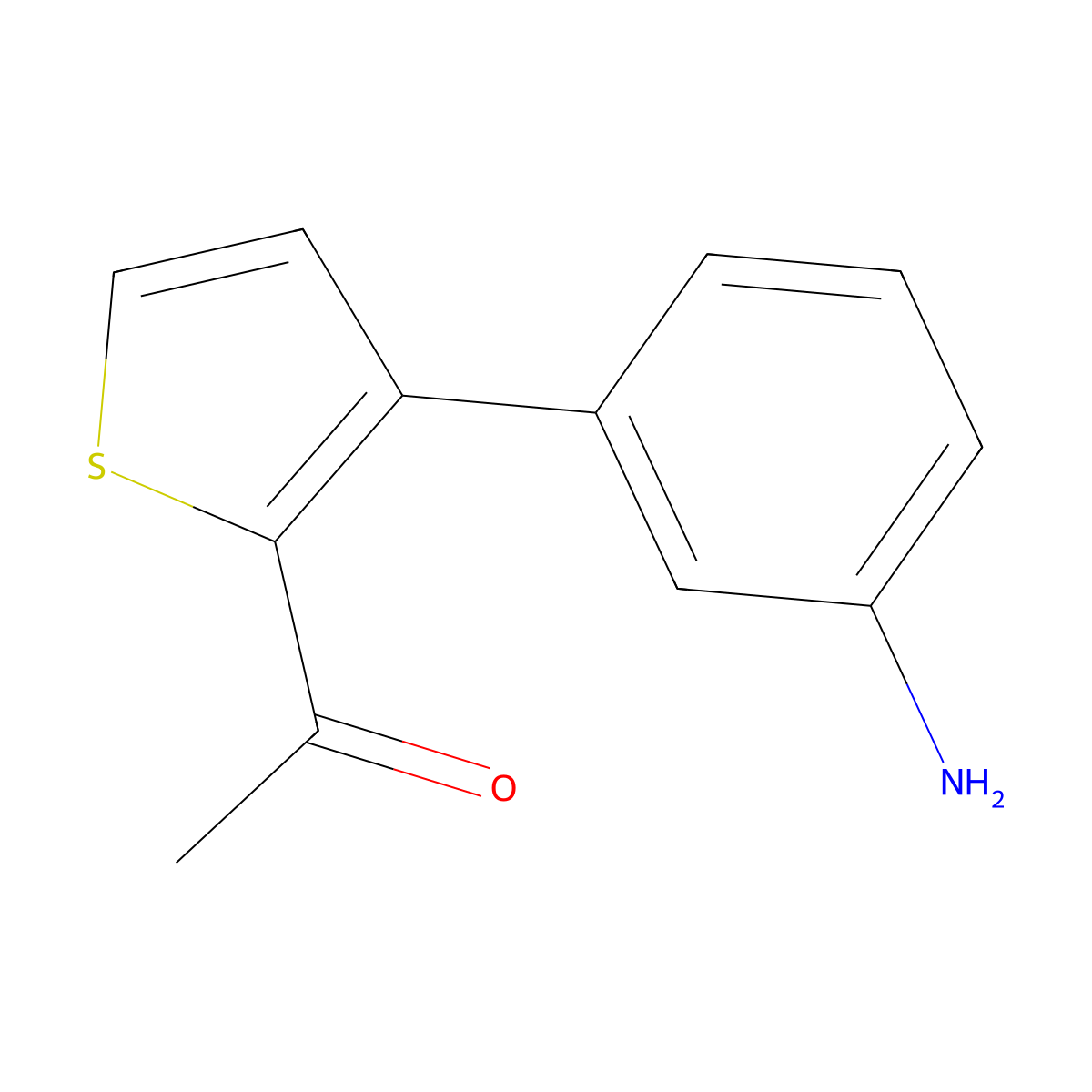 1-[3-(3-Aminophenyl)thiophen-2-yl]ethan-1-one molecular structure, CAS 1369352-12-4
