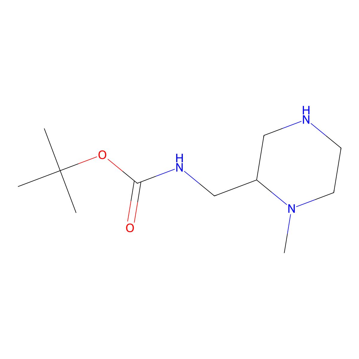 tert-butyl N-[(1-methylpiperazin-2-yl)methyl]carbamate molecular structure, CAS 1369352-77-1