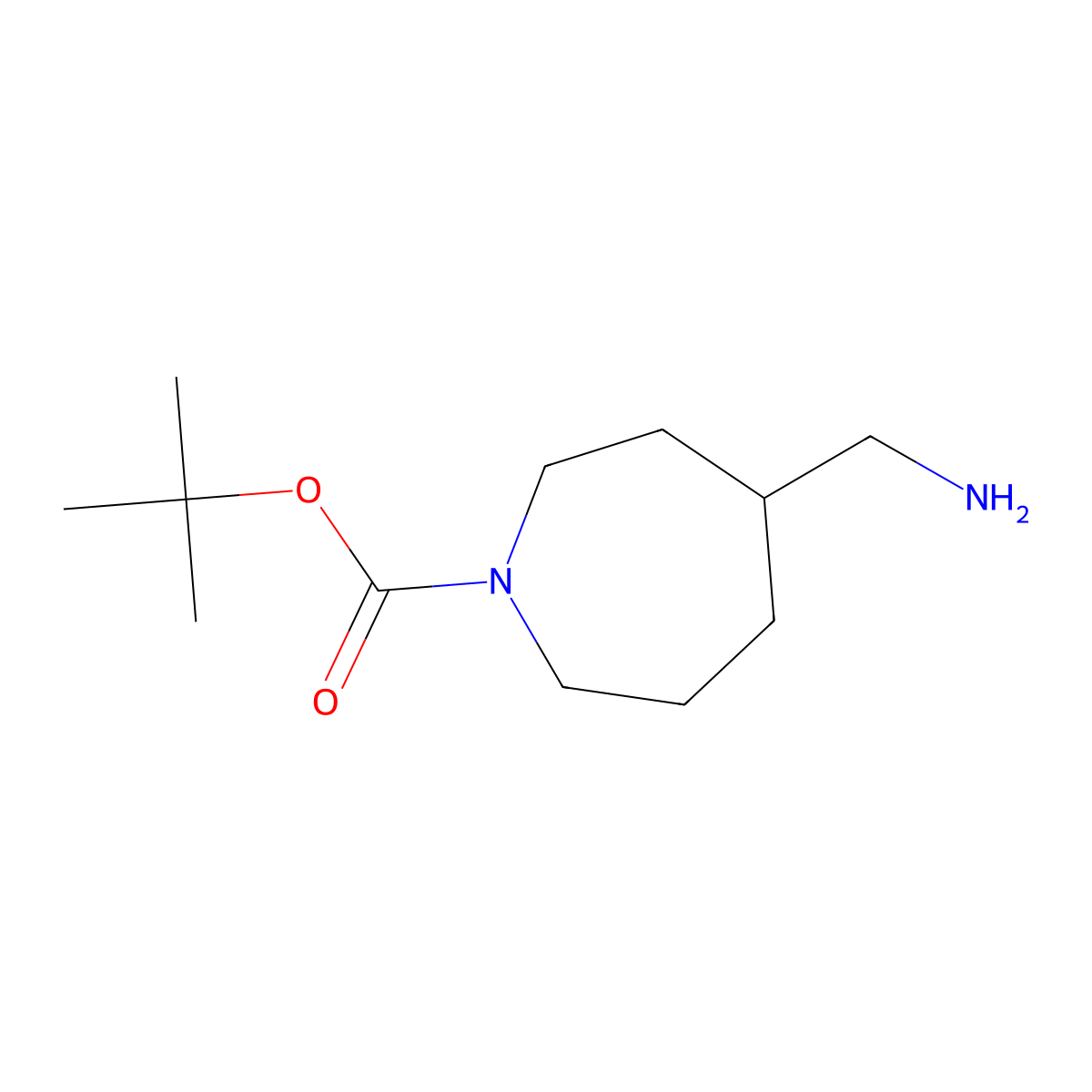 Tert-butyl 4-(aminomethyl)azepane-1-carboxylate molecular structure, CAS 1369353-14-9
