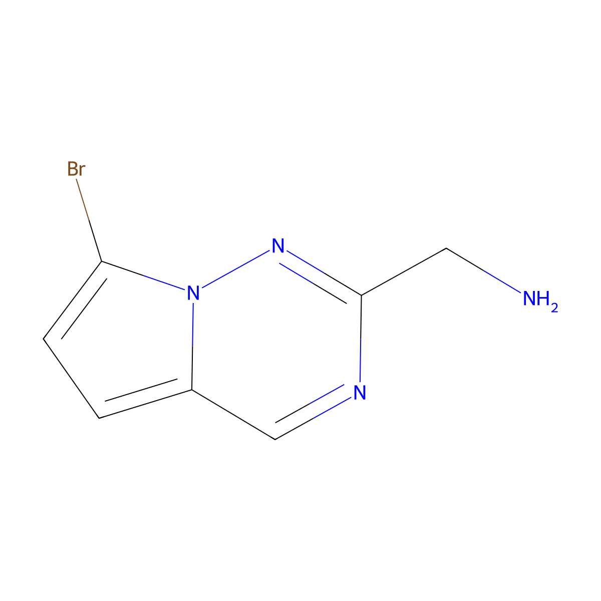 1-{7-Bromopyrrolo[2,1-f][1,2,4]triazin-2-yl}methanamine molecular structure, CAS 1369353-34-3