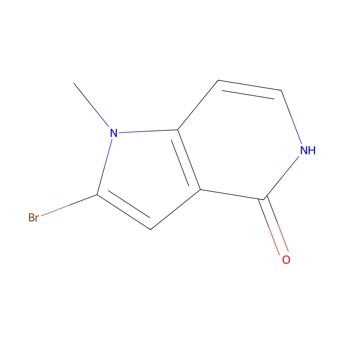 2-Bromo-1-methyl-1H-pyrrolo[3,2-c]pyridin-4(5H)-one molecular structure, CAS 1369353-41-2
