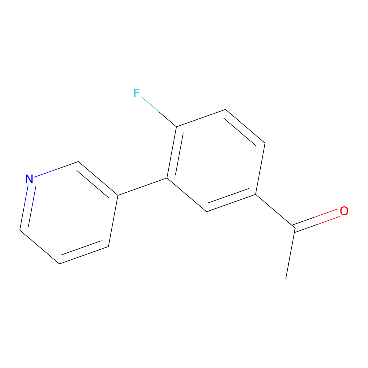 1-(4-Fluoro-3-(pyridin-3-yl)phenyl)ethanone molecular structure, CAS 1369355-23-6