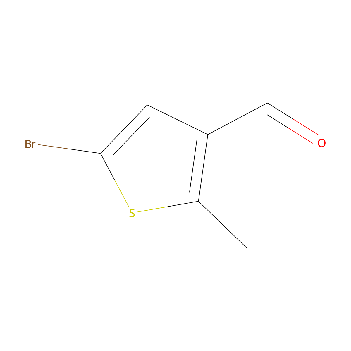 5-Bromo-2-methylthiophene-3-carbaldehyde molecular structure, CAS 1369356-10-4