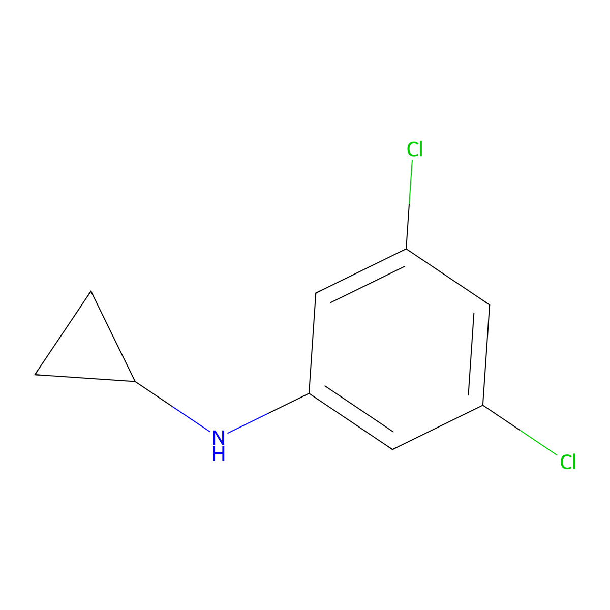 3,5-dichloro-N-cyclopropylaniline molecular structure, CAS 1369359-26-1