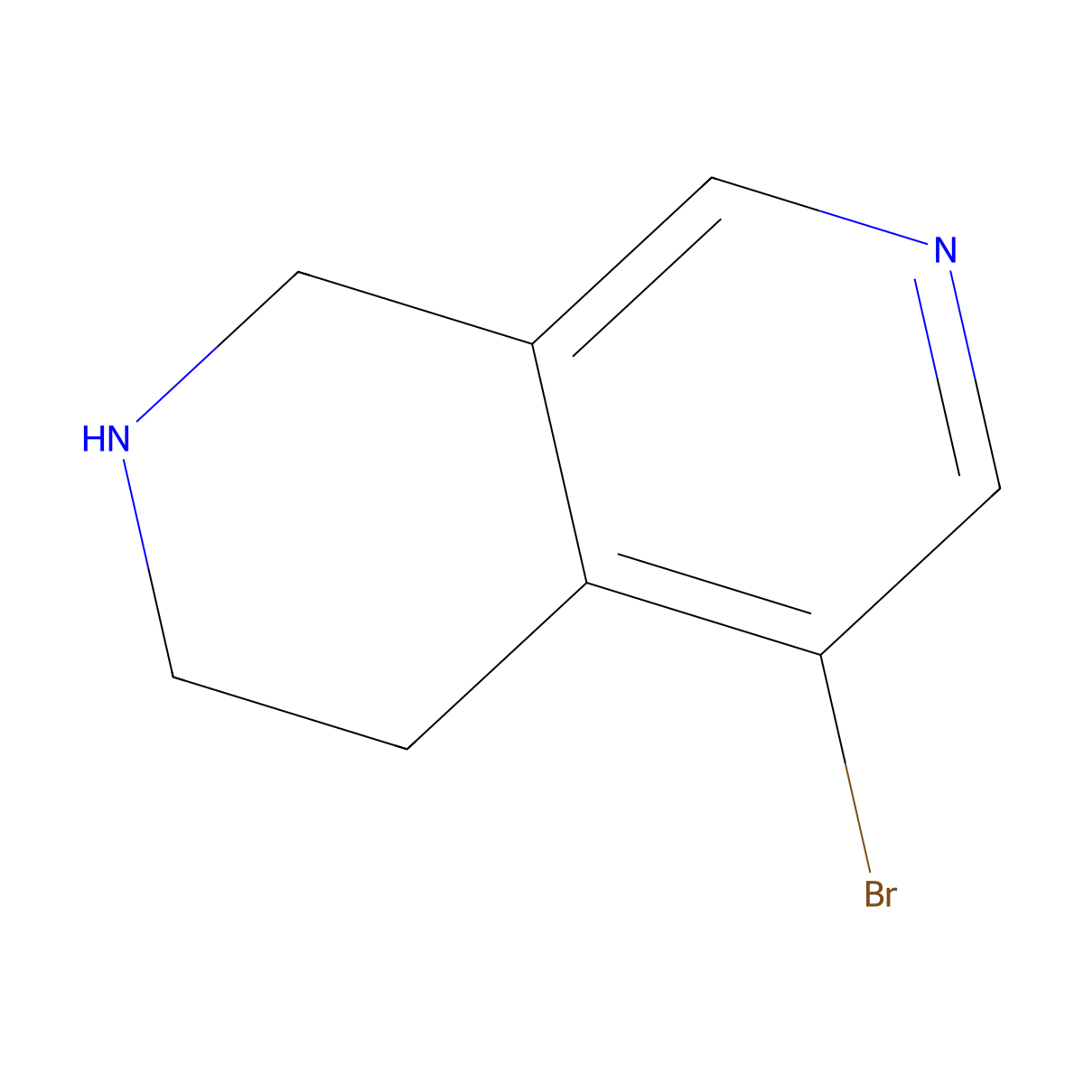 5-Bromo-1,2,3,4-tetrahydro-2,7-naphthyridine molecular structure, CAS 1369359-38-5