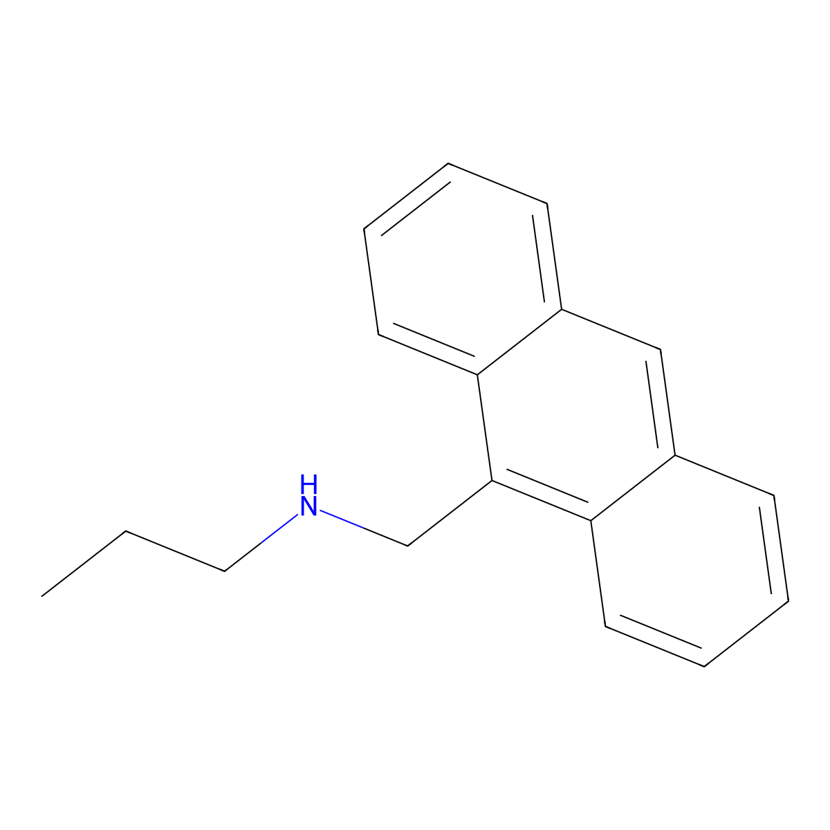 [(Anthracen-9-yl)methyl](propyl)amine molecular structure, CAS 136936-99-7