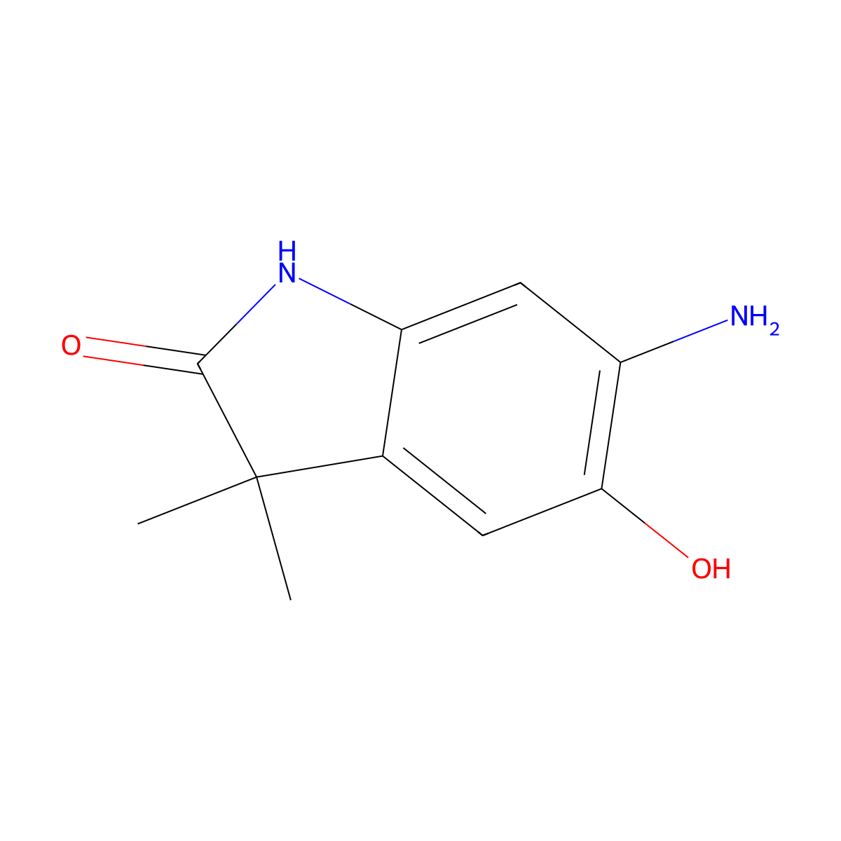 6-Amino-5-hydroxy-3,3-dimethylindolin-2-one molecular structure, CAS 1369362-33-3