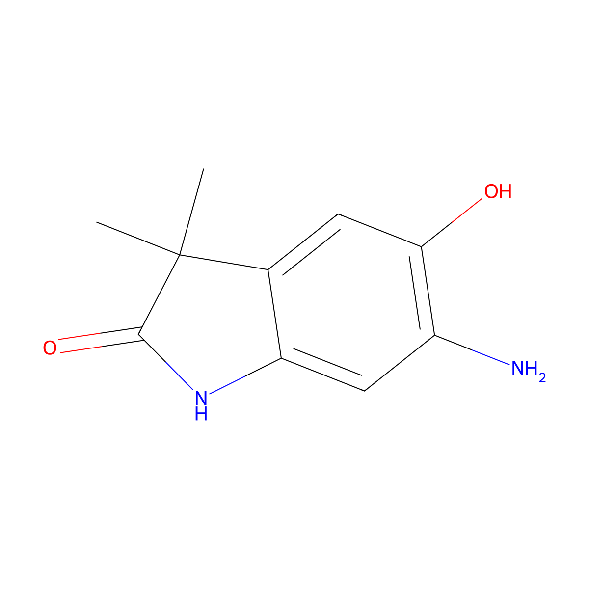 6-Amino-5-hydroxy-3,3-dimethylindolin-2-one molecular structure, CAS 1369362-33-3