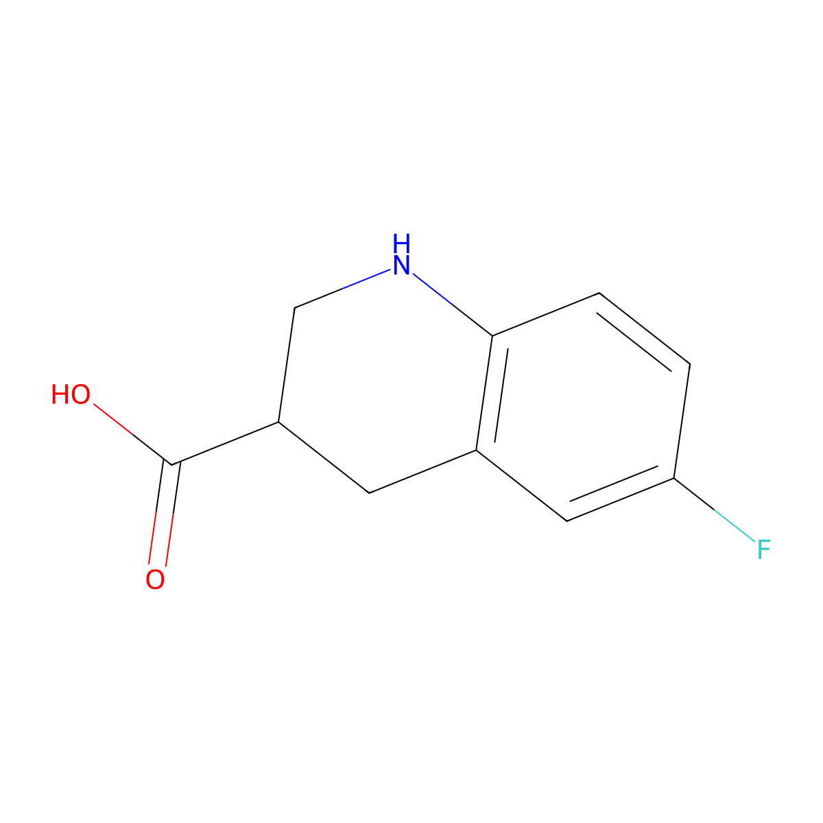 6-Fluoro-1,2,3,4-tetrahydroquinoline-3-carboxylic acid molecular structure, CAS 1369362-36-6