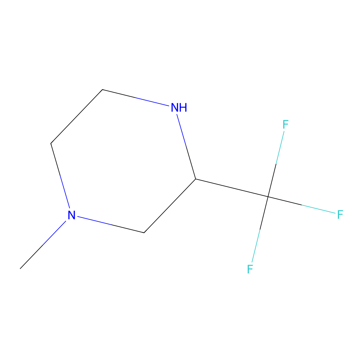 1-Methyl-3-(trifluoromethyl)piperazine molecular structure, CAS 1369364-06-6