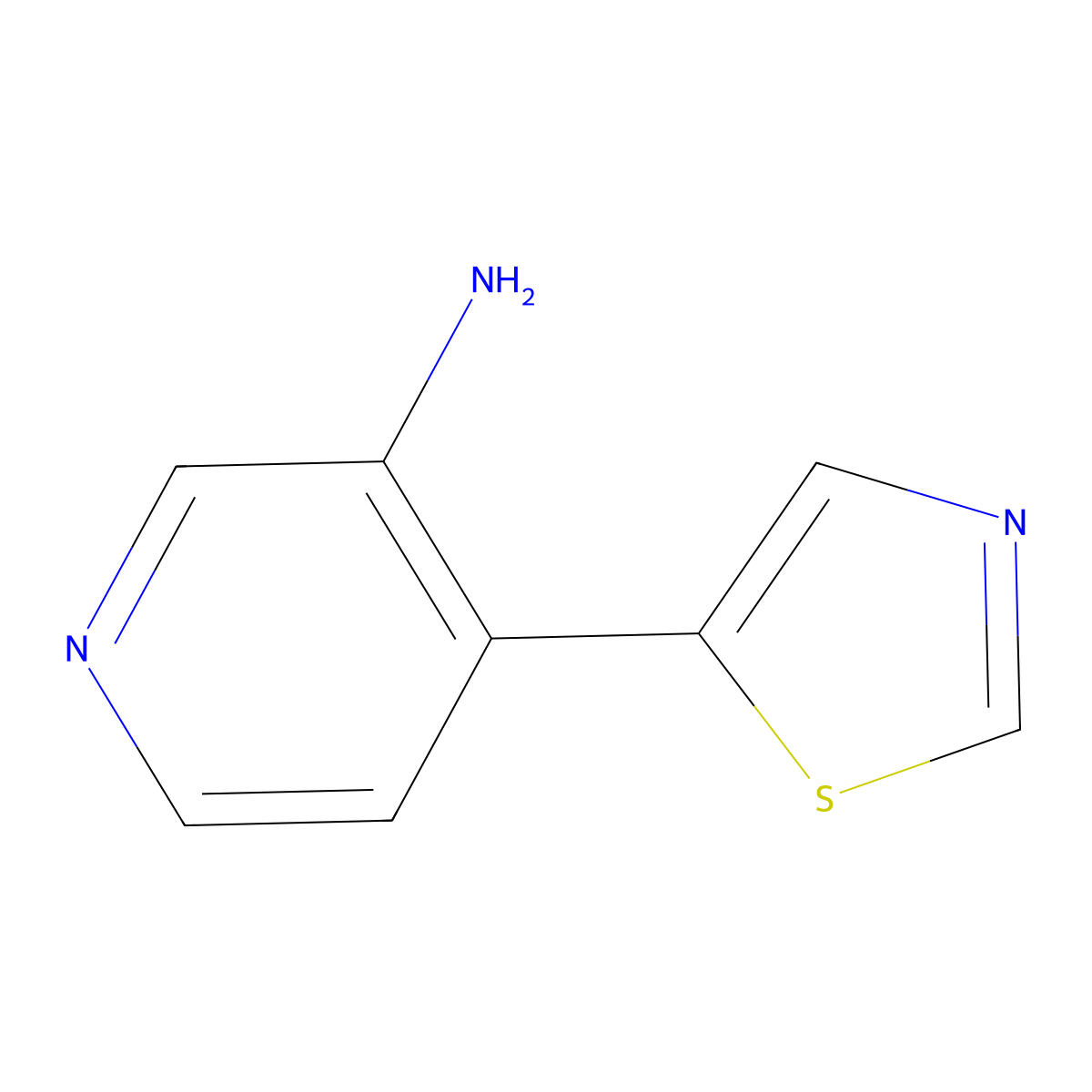 3-Amino-4-(5-thiazolyl)pyridine molecular structure, CAS 1369366-42-6