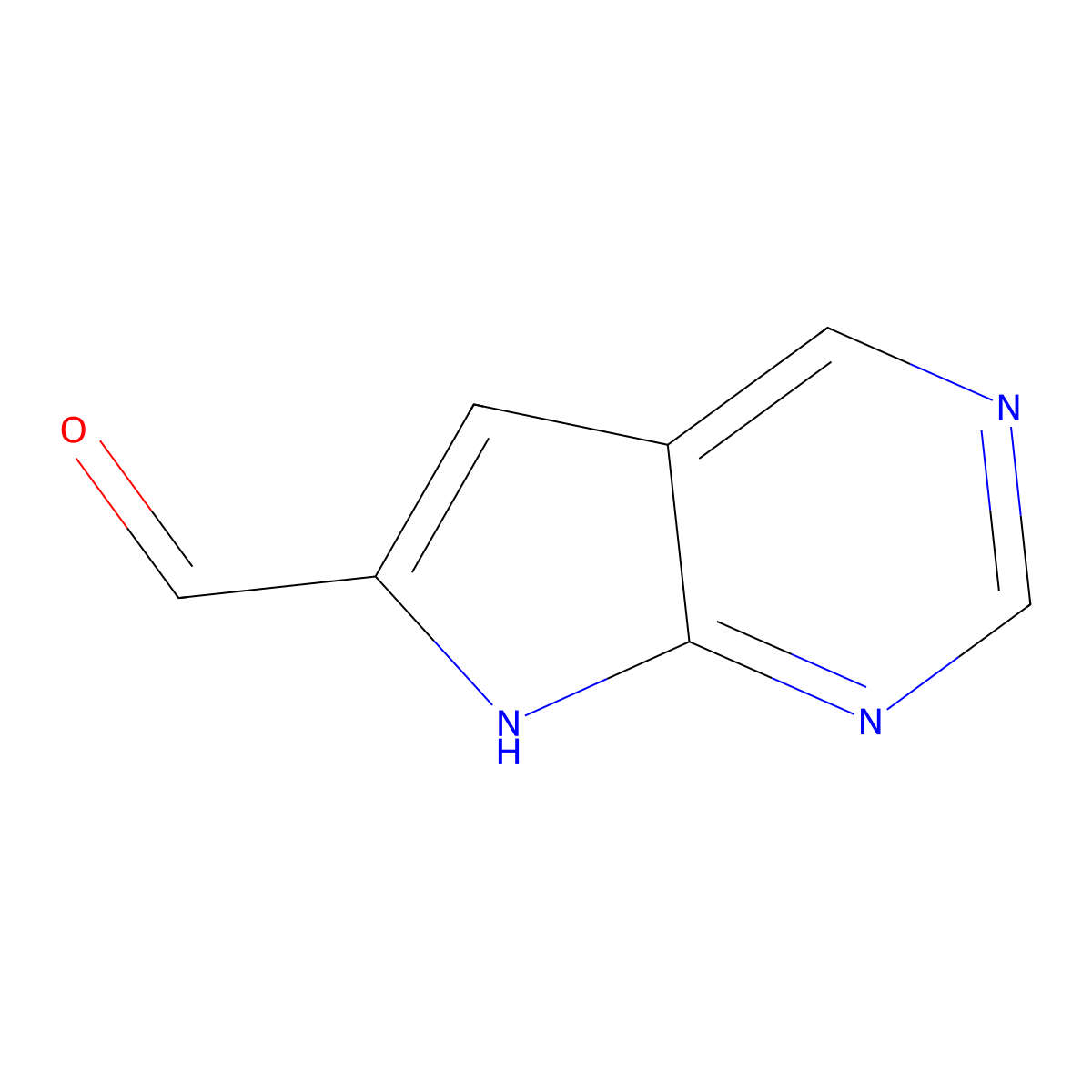 7H-Pyrrolo[2,3-d]pyrimidine-6-carbaldehyde molecular structure, CAS 1369366-82-4