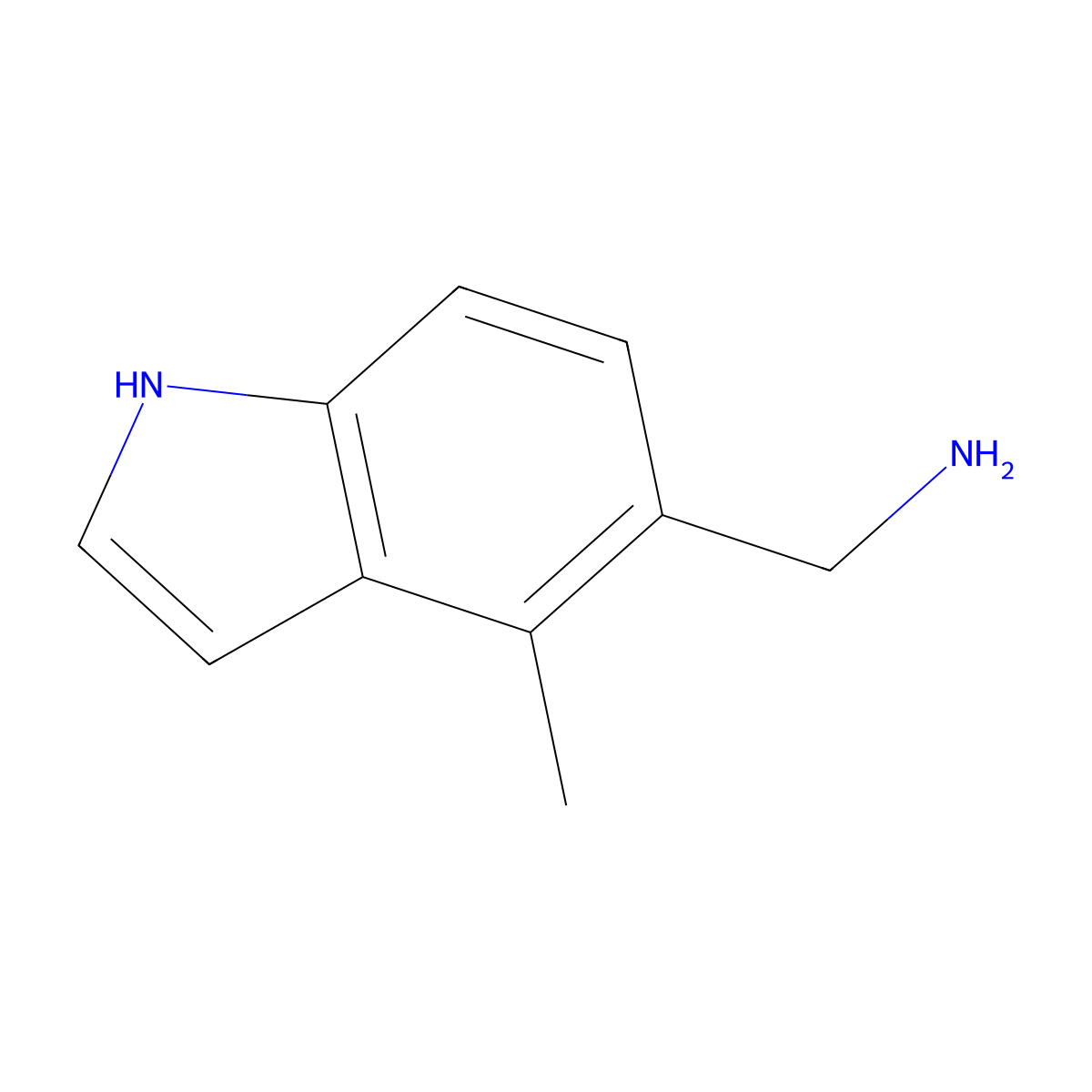 (4-Methyl-1H-indol-5-yl)methanamine molecular structure, CAS 1369368-84-2