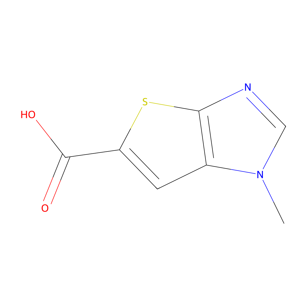 1-methyl-1H-thieno[2,3-d]imidazole-5-carboxylic acid molecular structure, CAS 1369371-13-0