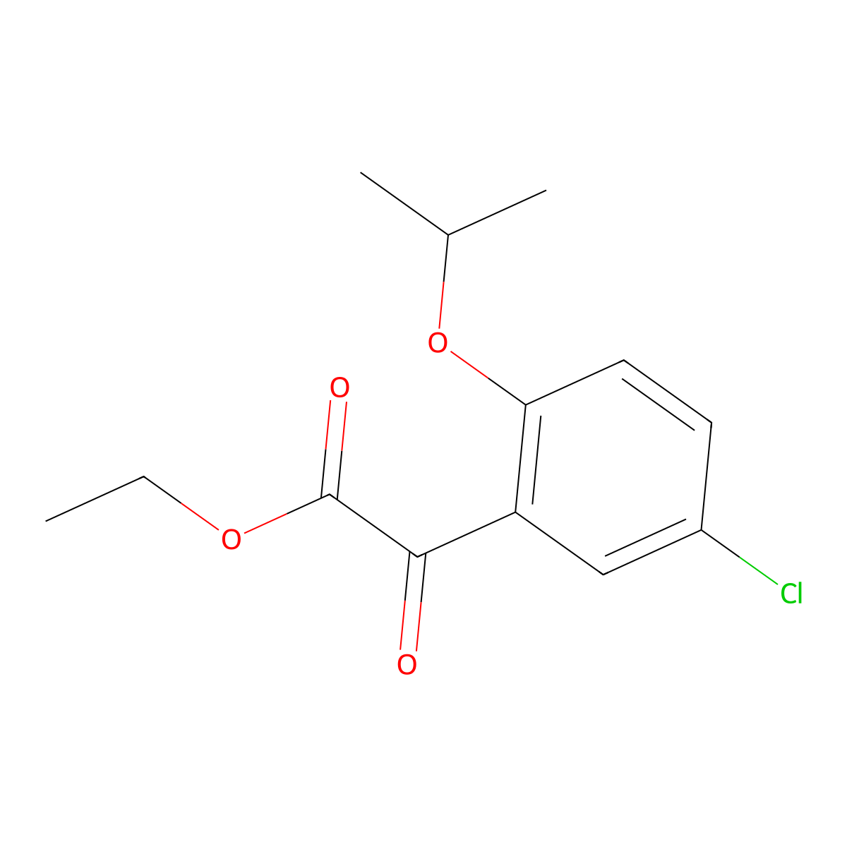 Ethyl 2-(5-chloro-2-isopropoxyphenyl)-2-oxoacetate molecular structure, CAS 1369376-90-8