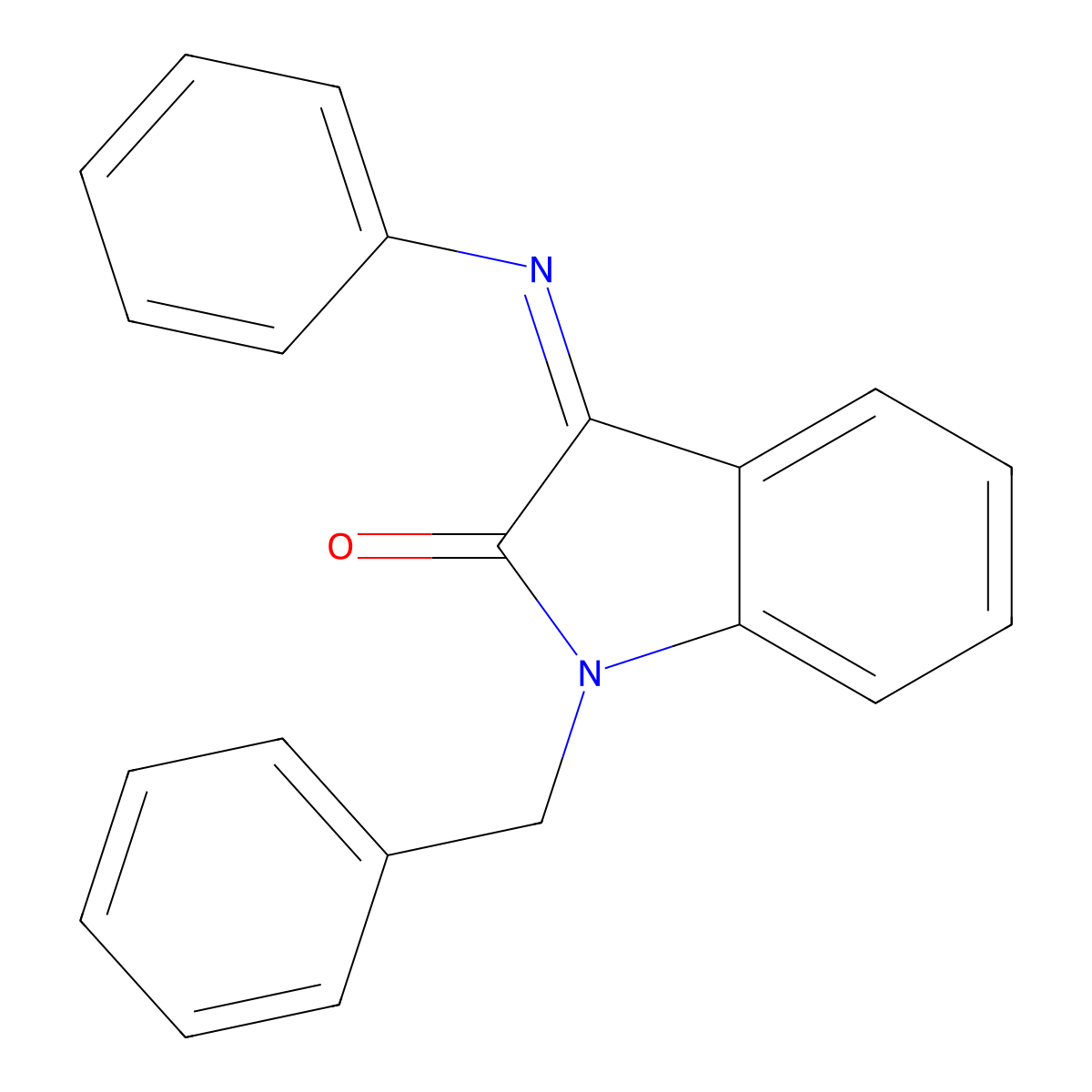 1-benzyl-3-(phenylimino)-1,3-dihydro-2H-indol-2-one molecular structure, CAS 1369382-19-3