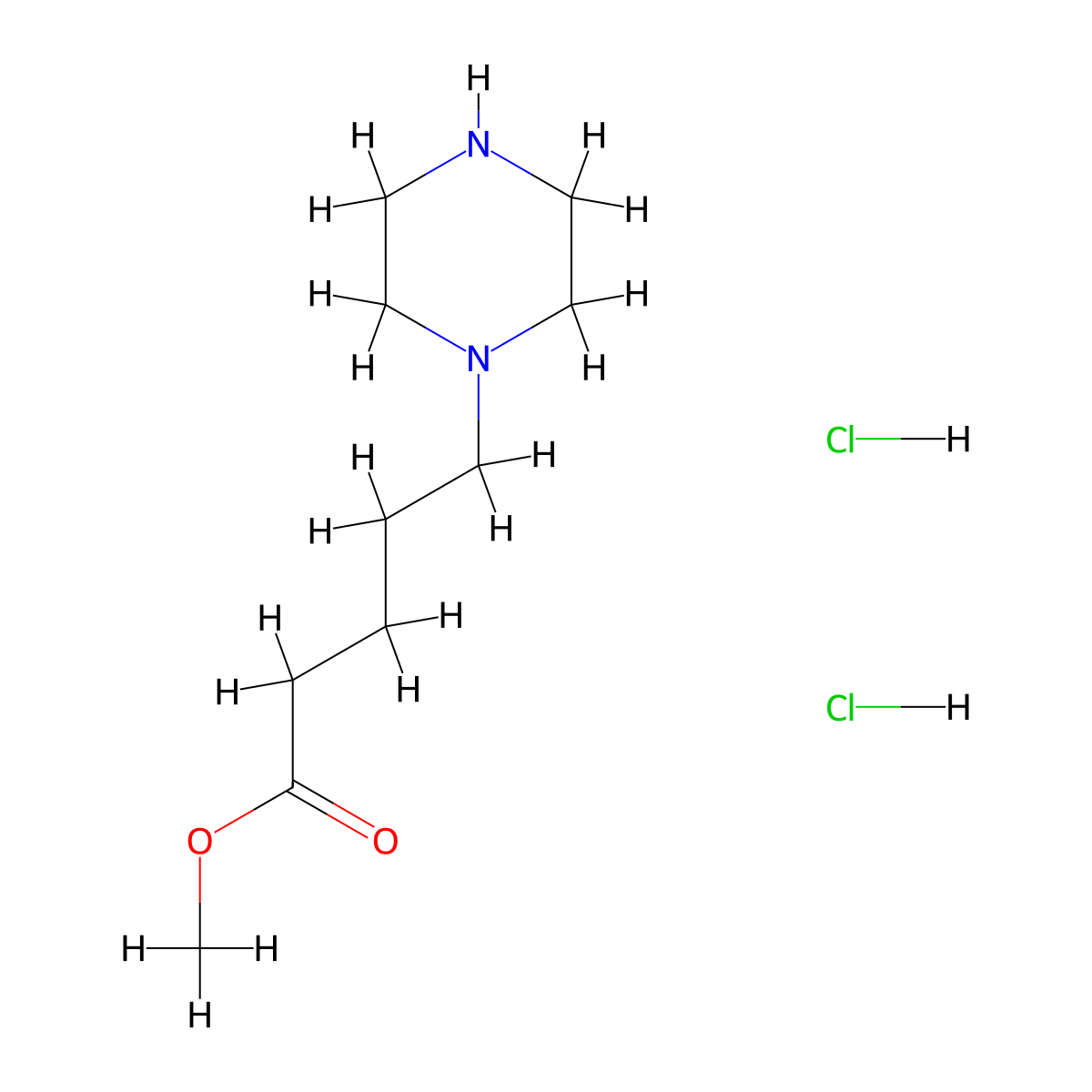Methyl 5-(piperazin-1-yl)pentanoate dihydrochloride molecular structure, CAS 1369391-36-5