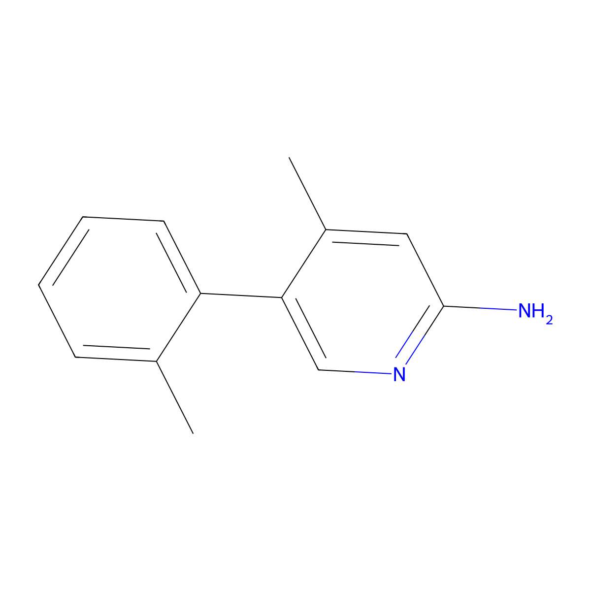 4-Methyl-5-(o-tolyl)pyridin-2-amine molecular structure, CAS 1369409-76-6