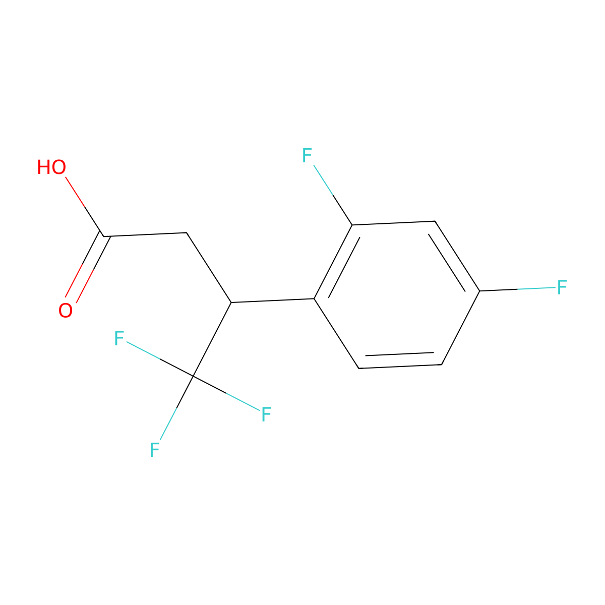 3-(2,4-Difluorophenyl)-4,4,4-trifluorobutanoic acid molecular structure, CAS 1369410-09-2