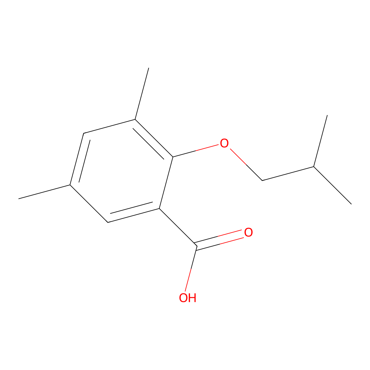 2-Isobutoxy-3,5-dimethylbenzoic acid molecular structure, CAS 1369414-48-1