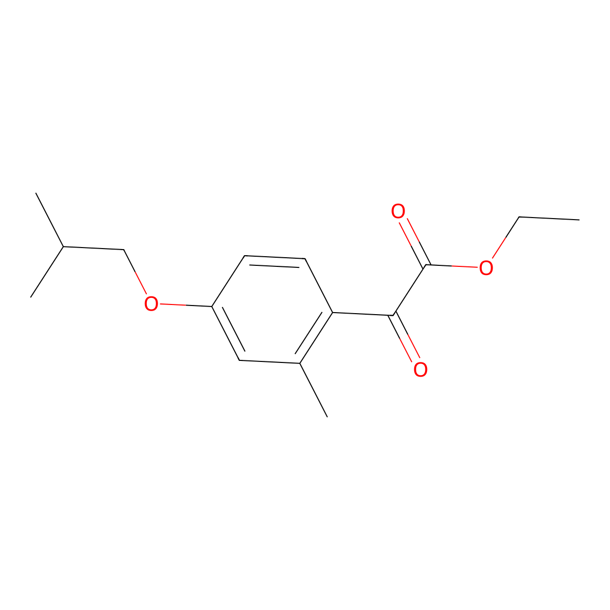 Ethyl 4-iso-butoxy-2-methylbenzoylformate molecular structure, CAS 1369416-07-8