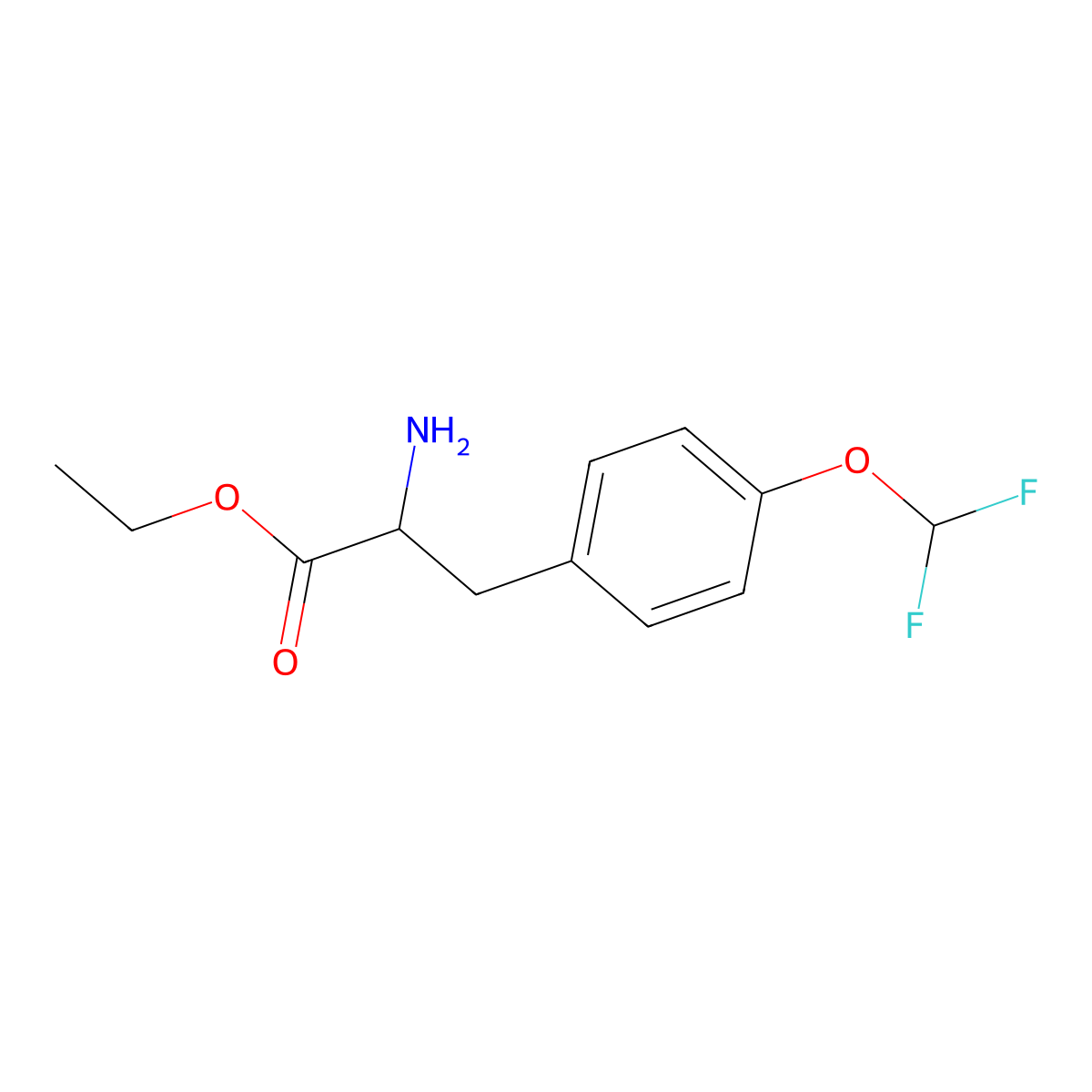 ethyl (2S)-2-amino-3-[4-(difluoromethoxy)phenyl]propanoate molecular structure, CAS 1369428-33-0