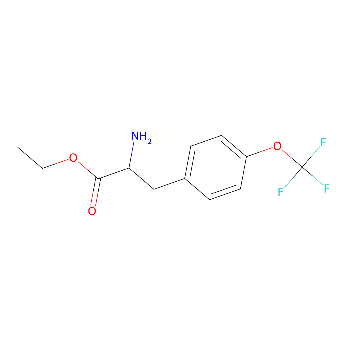 Ethyl 2-amino-3-[4-(trifluoromethoxy)phenyl]propanoate molecular structure, CAS 1369428-34-1