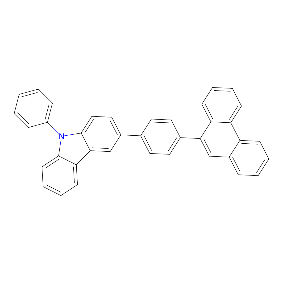 3-(4-(Phenanthren-9-YL)phenyl)-9-phenyl-9H-carbazole molecular structure, CAS 1369431-19-5
