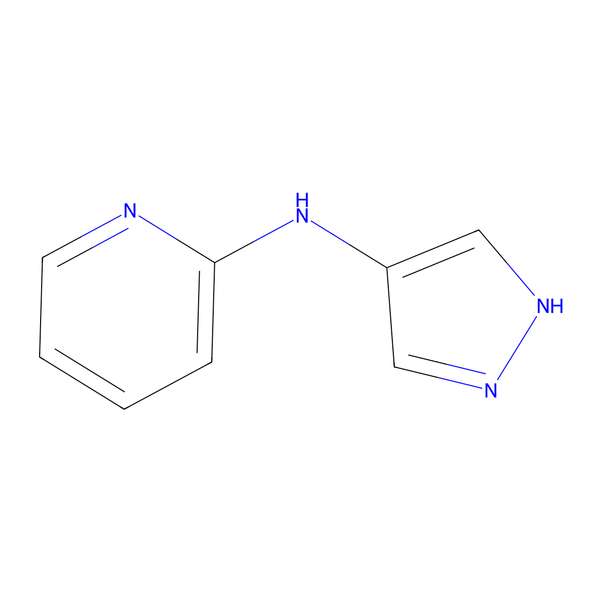 N-(1H-pyrazol-4-yl)pyridin-2-amine molecular structure, CAS 1369433-24-8