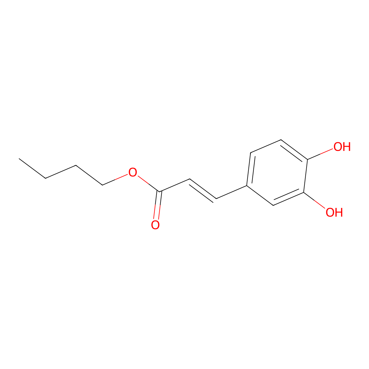 Butyl 3-(3,4-dihydroxyphenyl)acrylate molecular structure, CAS 136944-10-0