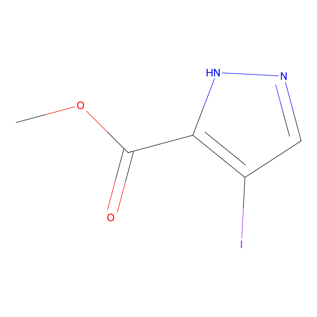methyl 4-iodo-1H-pyrazole-3-carboxylate molecular structure, CAS 136944-79-1