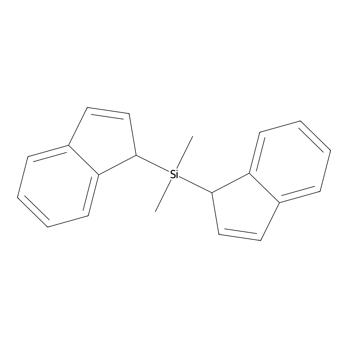 di(1H-inden-1-yl)dimethylsilane molecular structure, CAS 136946-83-3