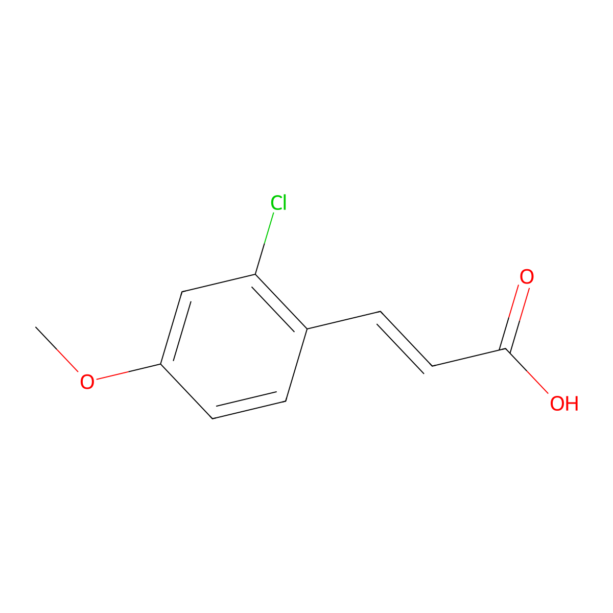 2-Chloro-4-methoxycinnamic acid molecular structure, CAS 1369477-55-3
