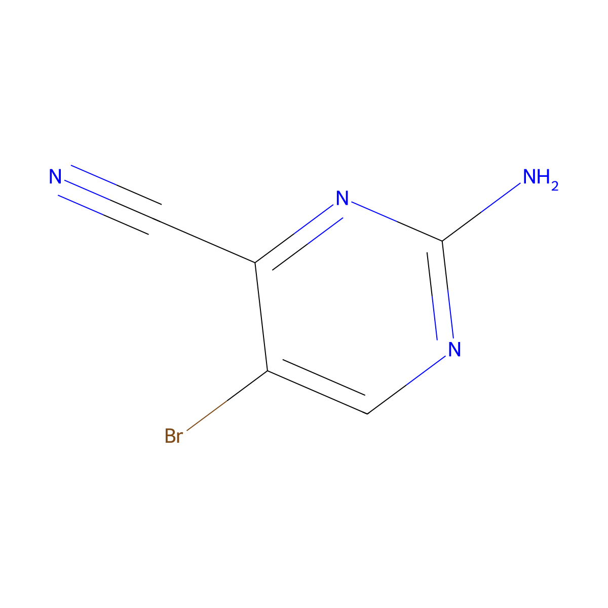 2-Amino-5-bromopyrimidine-4-carbonitrile molecular structure, CAS 1369485-79-9