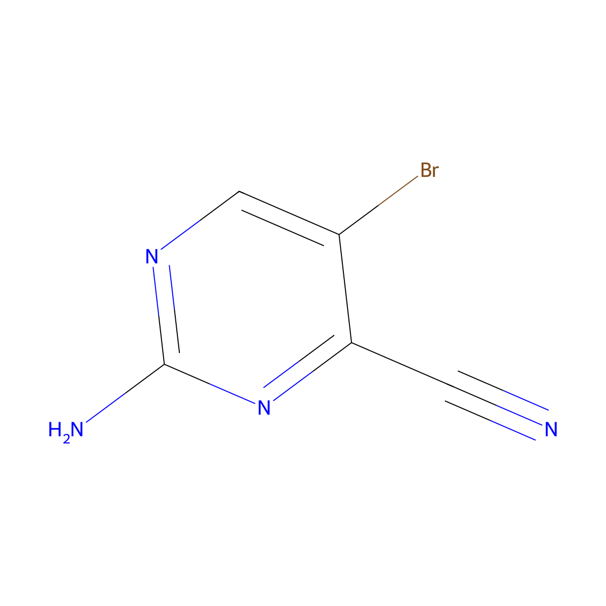 2-Amino-5-bromopyrimidine-4-carbonitrile molecular structure, CAS 1369485-79-9