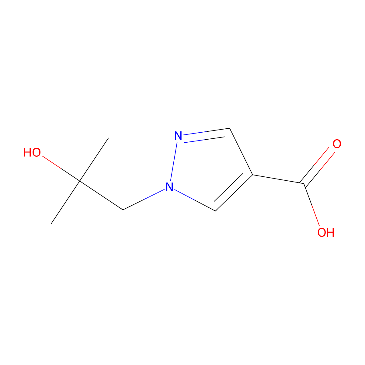 1-(2-Hydroxy-2-methylpropyl)-1h-pyrazole-4-carboxylic acid molecular structure, CAS 1369485-83-5