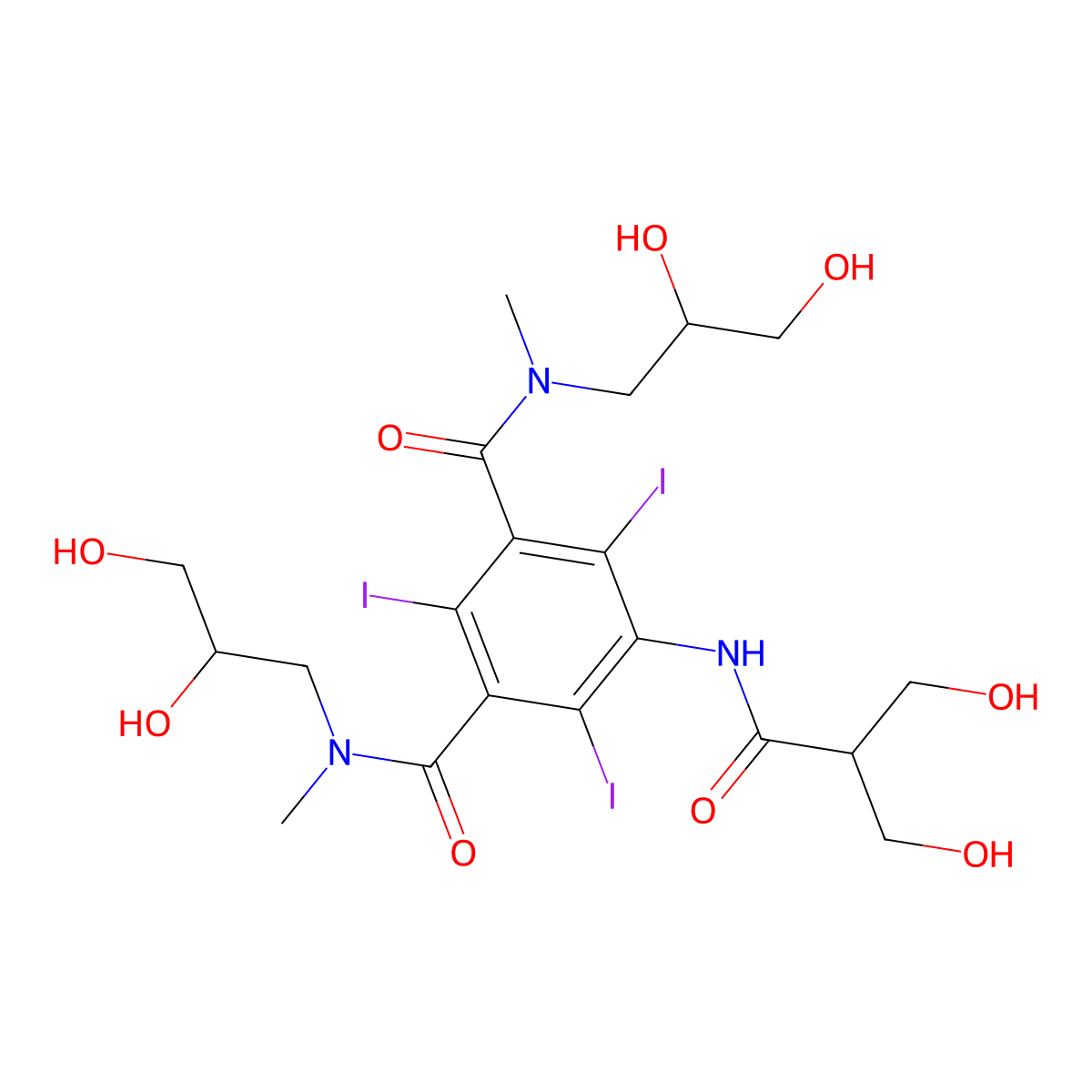Iobitridol molecular structure, CAS 136949-58-1